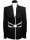 Stand-up collar blouse Piped, black / white