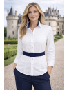 Contrast blouse, white / marine