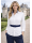 Contrast blouse, white / marine