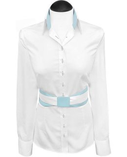 Contrast blouse, white / light blue / goes from the assortment