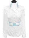 Contrast blouse, white / light blue / goes from the...