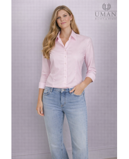 Rosafarbene UMANI Bluse, uni