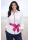 Contrast blouse Weiss Uni with Fuchsia  Piped
