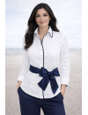 Contrast blouse white uni with marine piping
