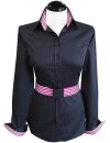 Patching blouse: Marine uni with pink / white Bossa