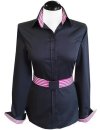 Patching blouse: Marine uni with pink / white Bossa /...