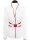 Stand-up collar piped, white / Carmine red