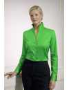 Stand-up collar blouse, green
