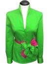 Stand-up collar blouse, green