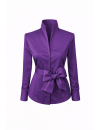 Stehkragenbluse, bright violet
