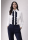 Ruffle blouse with contrast, navy / white spotted white dotted pipeline