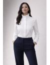 Blouse with ruffle at the collar, white