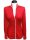 Stand-up collar piped, Carmine red / white