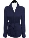 Blouse with concealed button placket, marine plain/goes...