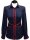 Contrast blouse 2-colored: Marine uni with Carmine red piping
