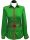 Contrast Blouse 2-Colored: Green Uni with Carmine Red  Piped