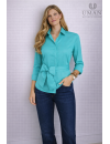 Blouse, turquoise uni