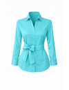 Blouse, turquoise uni