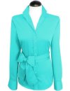 Blouse, turquoise uni / goes out of the assortment