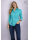 Blouse, turquoise uni