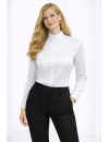 Richterkragenbluse Satin, weiss uni
