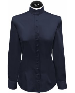 Judge collar blouse satin, marine university