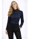 Judge collar blouse satin, marine university