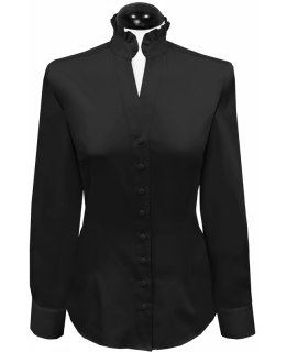 K&ouml;nigs collar blouse, black plain