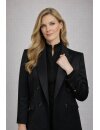 Königs collar blouse, black plain