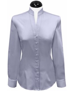 Respect collar blouse, light blue uni/goes out of the assortment