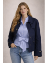 Respektkragenbluse, hellblau uni