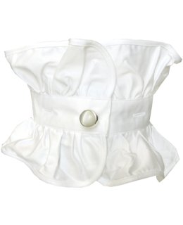 Buttonable ruffle, white uni/goes out of the assortment