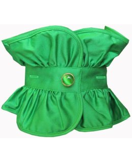 Buttonable ruffle, green uni