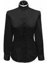 Richterkragenbluse, schwarz uni