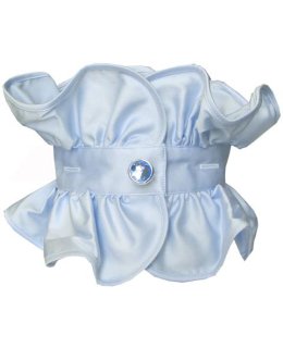 Buttonable ruffle, light blue uni