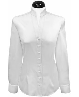 Respect collar blouse, white uni/goes out of the assortment