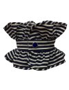 Buttonable ruffle, marine / white striped/goes out of the...