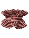 Buttonable ruffle, red / white striped/goes out of the...