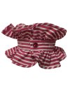 Buttonable ruffle, pink / white striped/goes out of the...