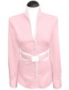 Stand-up collar blouse piped, pink / white/goes out of...