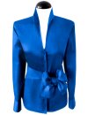Stehkragenbluse, ocean blue