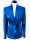 Stand-up collar blouse, Ocean Blue