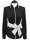 Contrast blouse black plain with white piping