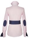 Contrast blouse with patch: pink with navy / white...