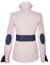 Contrast blouse with patch: pink with navy / white spotted