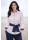 Contrast blouse with patch: pink with navy / white spotted