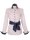 Contrast blouse with patch: pink with navy / white spotted