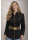 Zweifarbige schwarze UMANI Kontrastbluse mit Patch und Karo 6
