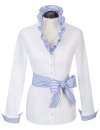 Ruffle blouse striped contrast, light blue / white/goes...