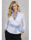 Ruffle blouse striped contrast, light blue / white/goes out of the assortment